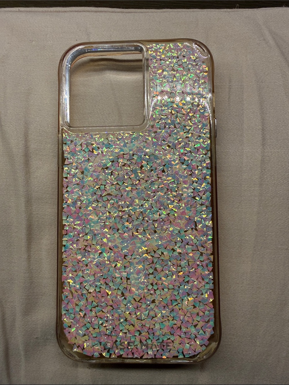 Holographic Gold Glitter 14 Pro Max Phone Case